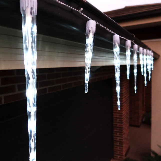 COOL WHITE Ice Icicle Light Waterfall