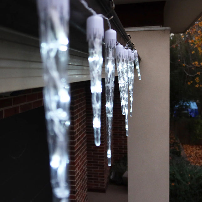 COOL WHITE Ice Icicle Light Waterfall