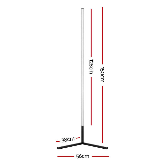 Artiss RGB LED Floor Lamp Remote Control Corner Light Stand 150CM for Gaming Room.