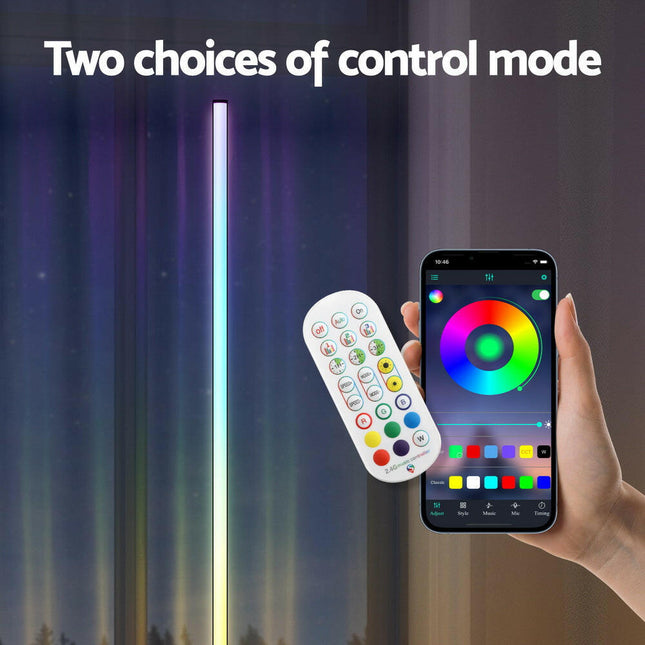 Artiss RGB LED Floor Lamp Remote Control Corner Light Stand 150CM for Gaming Room.