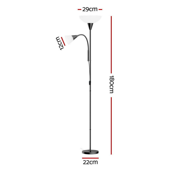 Artiss Floor Lamp Mother and Child Modern Home Living Room Office Reading Black.