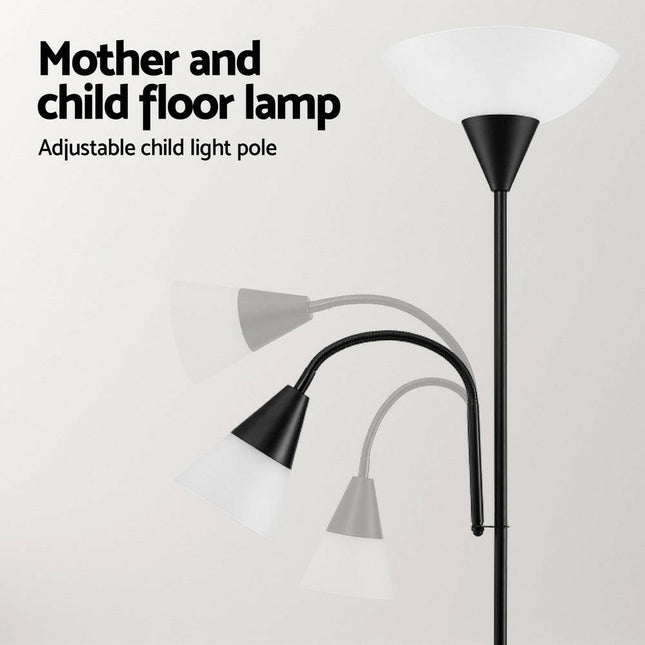 Artiss Floor Lamp Mother and Child Modern Home Living Room Office Reading Black.