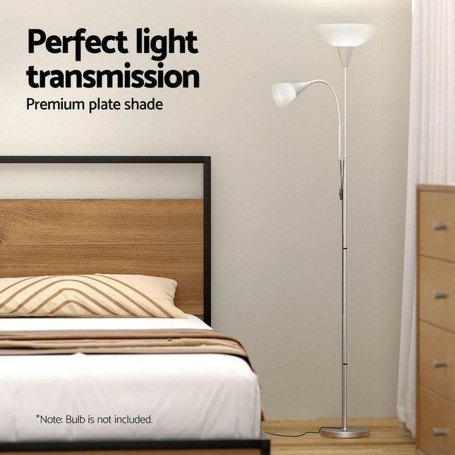 Artiss Floor Lamp Mother and Child Modern Home Living Room Office Reading Silver.