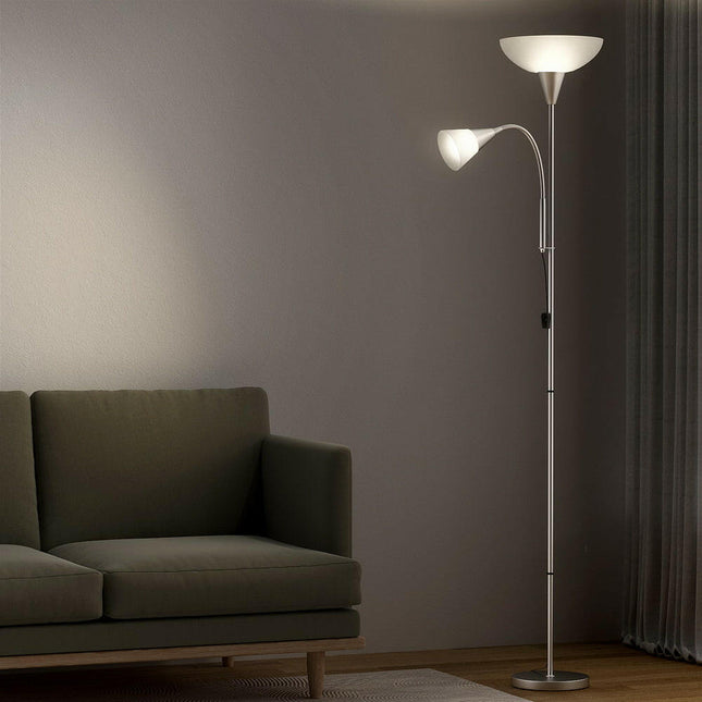 Artiss Floor Lamp Mother and Child Modern Home Living Room Office Reading Silver.