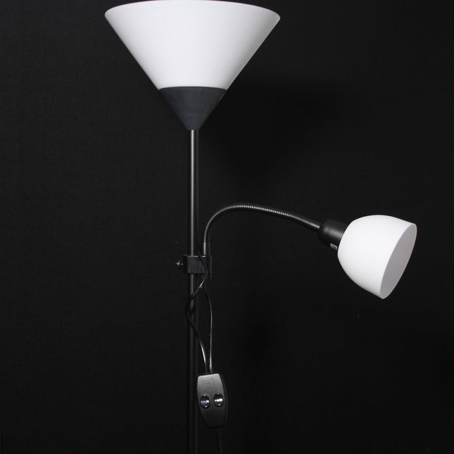 Georgia Mother and Child Floor Lamp Black Grey White Modern Adjustable Lighting.