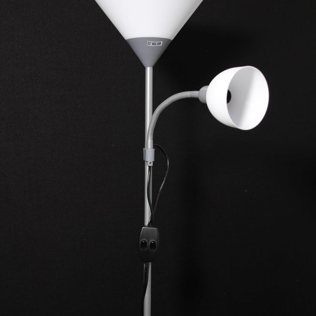 Georgia Mother and Child Floor Lamp Black Grey White Modern Adjustable Lighting.