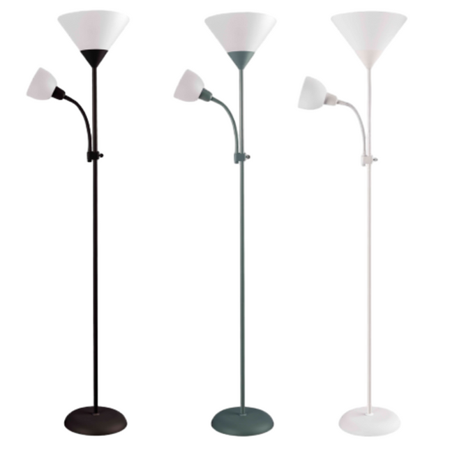 Georgia Mother and Child Floor Lamp Black Grey White Modern Adjustable Lighting.