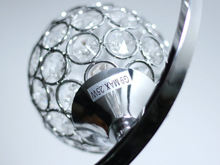 Gordon Table Lamp with Crystal Diffuser and Chrome Base.