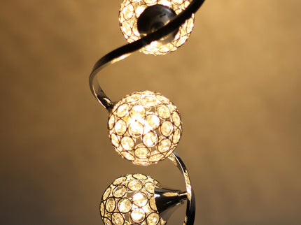 Gordon Table Lamp with Crystal Diffuser and Chrome Base.