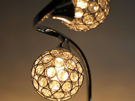 Gordon Table Lamp with Crystal Diffuser and Chrome Base.
