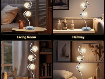 Gordon Table Lamp with Crystal Diffuser and Chrome Base.