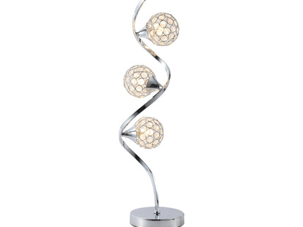 Gordon Table Lamp with Crystal Diffuser and Chrome Base.