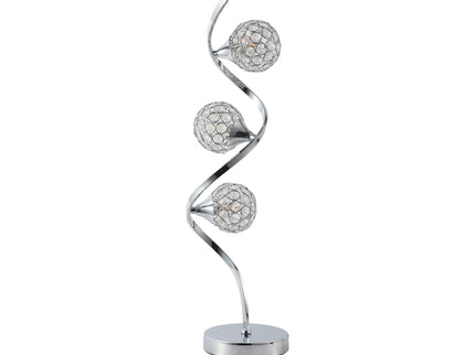 Gordon Table Lamp with Crystal Diffuser and Chrome Base.