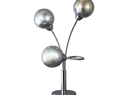 Candice Table Lamp Modern Glass and Chrome Nightstand Light.