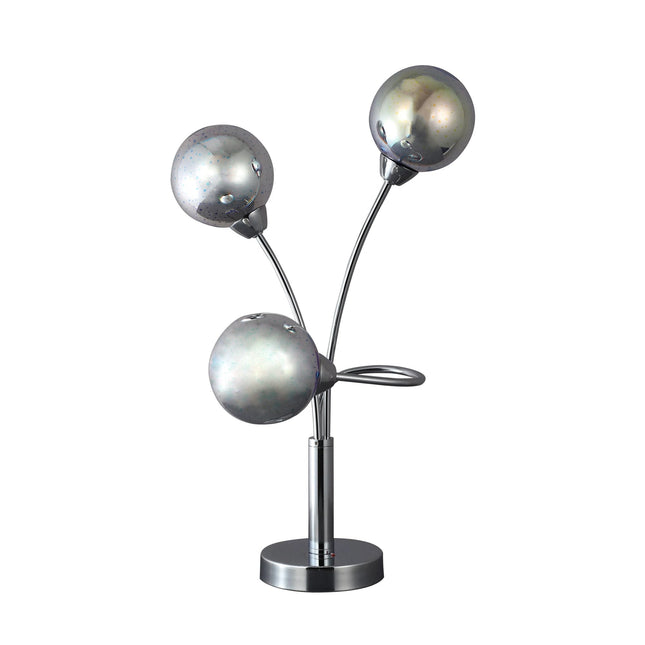 Candice Table Lamp Modern Glass and Chrome Nightstand Light.