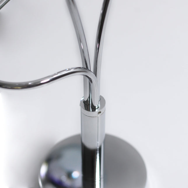 Candice Table Lamp Modern Glass and Chrome Nightstand Light.