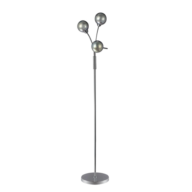 Candice Floor Lamp Modern Chrome Three Sphere Lighting Fixture.
