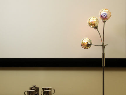 Candice Floor Lamp Modern Chrome Three Sphere Lighting Fixture.