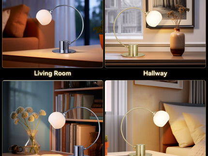 Penelope Touch Table Lamp Chrome and Antique Brass for Modern Decor.