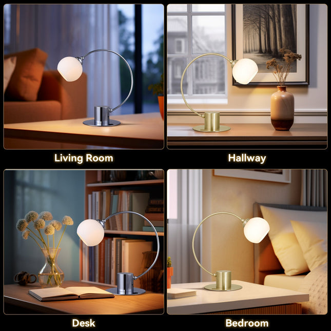 Penelope Touch Table Lamp Chrome and Antique Brass for Modern Decor.