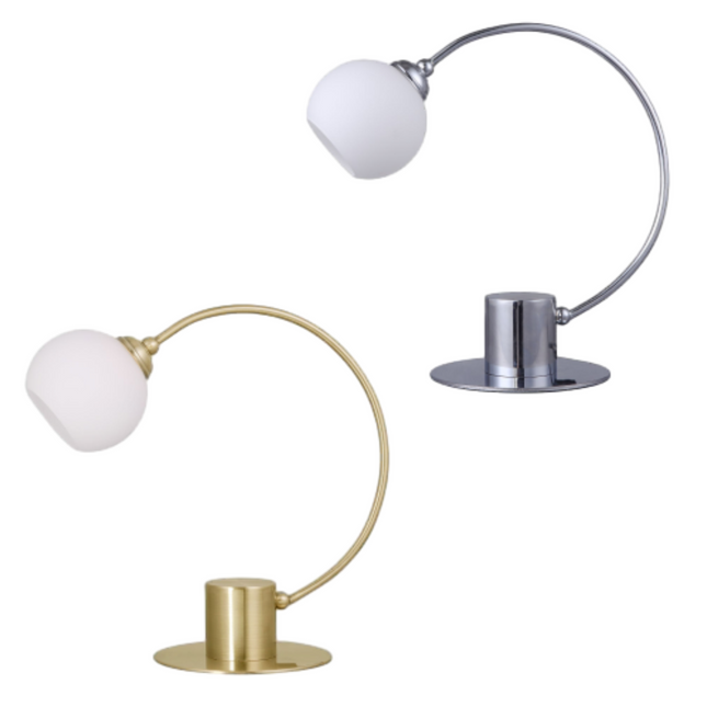 Penelope Touch Table Lamp Chrome and Antique Brass for Modern Decor.