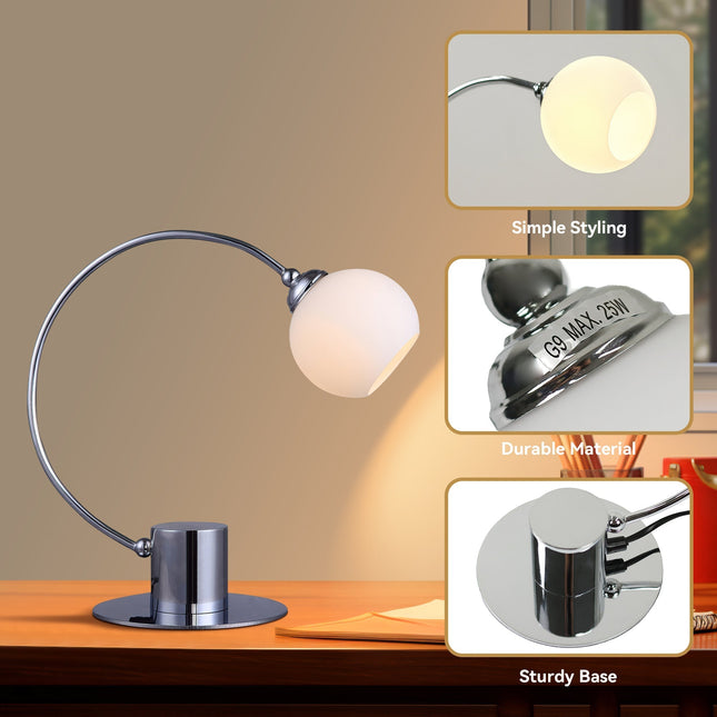 Penelope Touch Table Lamp Chrome and Antique Brass for Modern Decor.