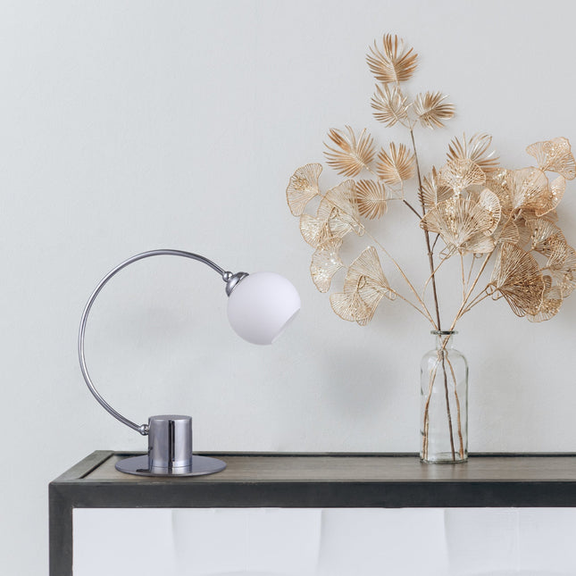 Penelope Touch Table Lamp Chrome and Antique Brass for Modern Decor.