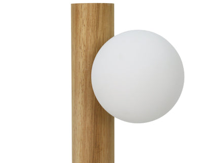 Evie Floor Lamp Modern Matte Black Wood Glass Shades.