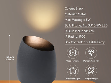 Chester Uplight Table Lamp Black White Stylish Modern Lighting.