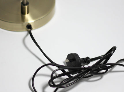 Sarla Table Lamp Satin Chrome Antique Brass Modern Desk Light.