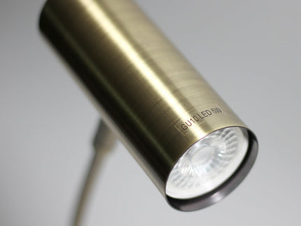 Sarla Table Lamp Satin Chrome Antique Brass Modern Desk Light.
