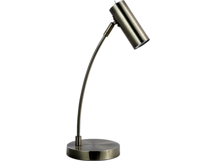 Sarla Table Lamp Satin Chrome Antique Brass Modern Desk Light.