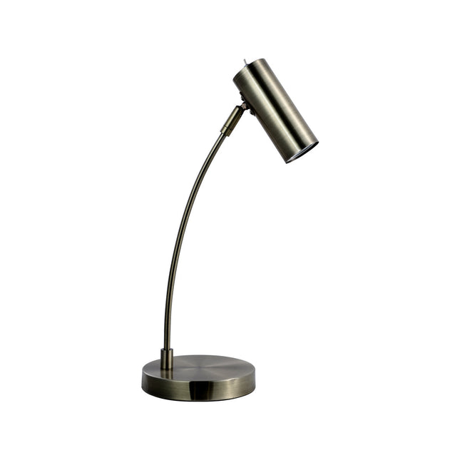 Sarla Table Lamp Satin Chrome Antique Brass Modern Desk Light.