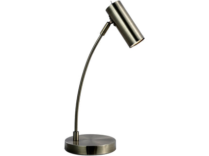 Sarla Table Lamp Satin Chrome Antique Brass Modern Desk Light.