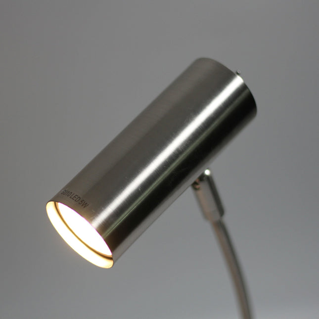 Sarla Table Lamp Satin Chrome Antique Brass Modern Desk Light.