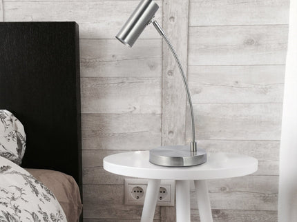 Sarla Table Lamp Satin Chrome Antique Brass Modern Desk Light.