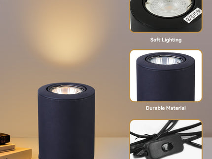 Zaro Table Light Black White Satin Chrome Modern Desk Lamp.