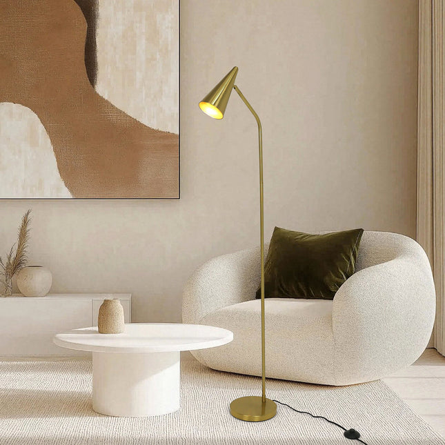 Isolde Floor Lamp with Adjustable Conical Shade for Modern Interiors.