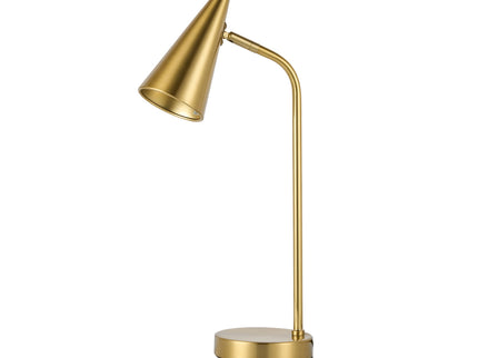 Isolde Table Lamp with Adjustable Shade and Modern Brass Finish.
