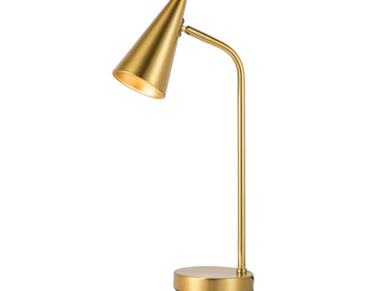 Isolde Table Lamp with Adjustable Shade and Modern Brass Finish.