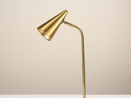 Isolde Table Lamp with Adjustable Shade and Modern Brass Finish.