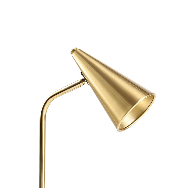 Isolde Table Lamp with Adjustable Shade and Modern Brass Finish.