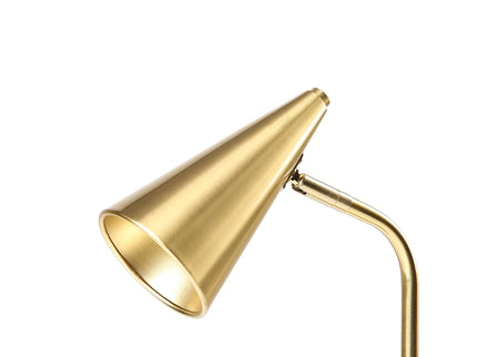 Isolde Table Lamp with Adjustable Shade and Modern Brass Finish.