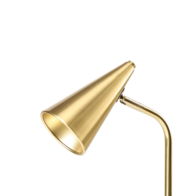 Isolde Table Lamp with Adjustable Shade and Modern Brass Finish.