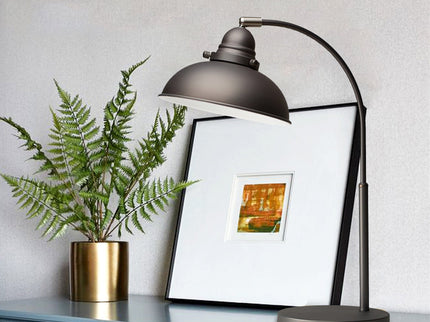 Manor Metal Table Lamp Weathered Brass Antique Copper or Chrome.