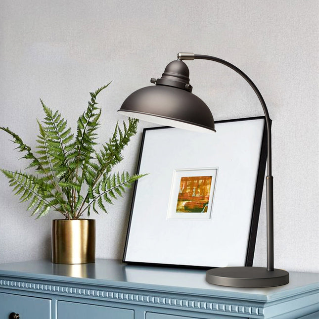 Manor Metal Table Lamp Weathered Brass Antique Copper or Chrome.