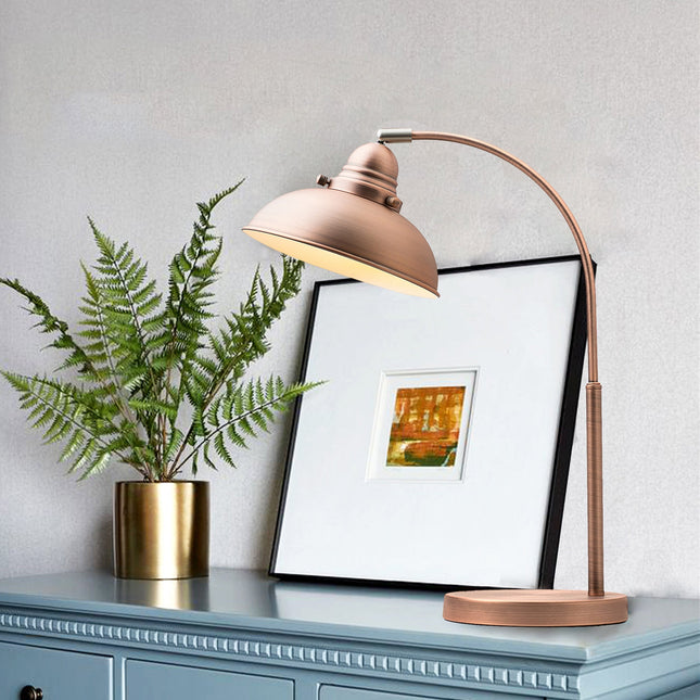 Manor Metal Table Lamp Weathered Brass Antique Copper or Chrome.