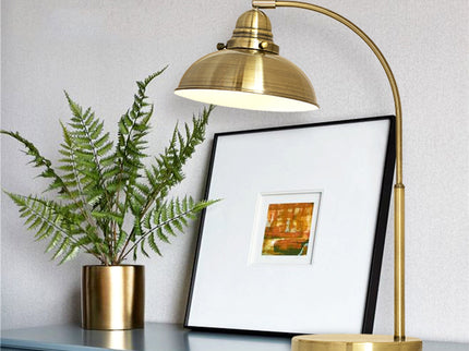 Manor Metal Table Lamp Weathered Brass Antique Copper or Chrome.