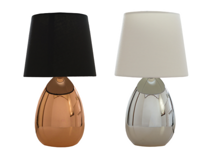 Libby Touch Table Lamp Chrome Copper Modern Bedside Light.