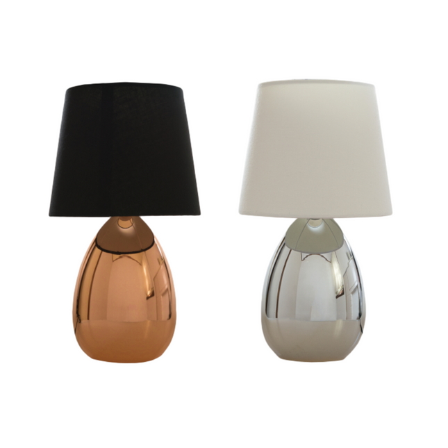Libby Touch Table Lamp Chrome Copper Modern Bedside Light.